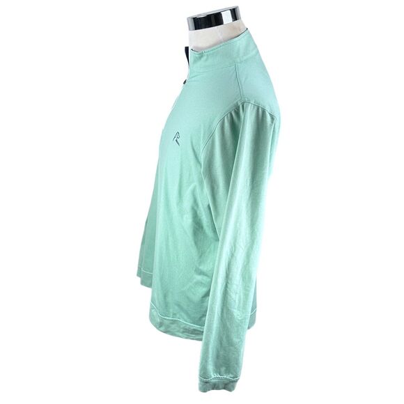Rhoback 1/4 Zip Golf Shirt Men's Large Aqua Blue Green Performance Long Sleeve - Picture 3 of 8